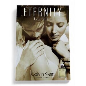 2001 Eternity for‎ Men Print Ad Calvin Klein Sexy Couple Black & White Image